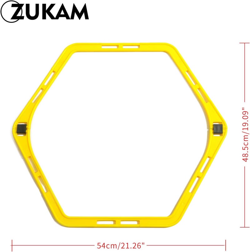 ZUKAM أقراص هكس agility لتدريب السرعة وتدريب خطوات الرشاقة حواجز السرعة السلم - Image 2